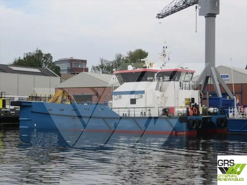 Vėjo jėgainių aptarnavimo laivas parduodamas