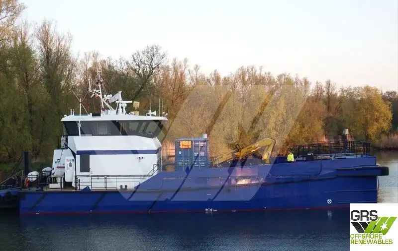 Vėjo jėgainių aptarnavimo laivas parduodamas