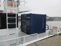 Vėjo jėgainių aptarnavimo laivas parduodamas
