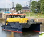 Vėjo jėgainių aptarnavimo laivas parduodamas