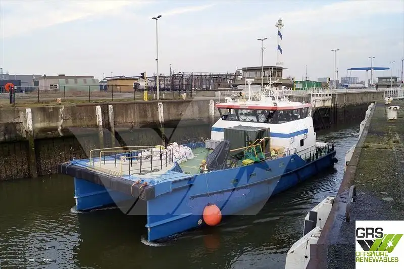 Vėjo jėgainių aptarnavimo laivas parduodamas