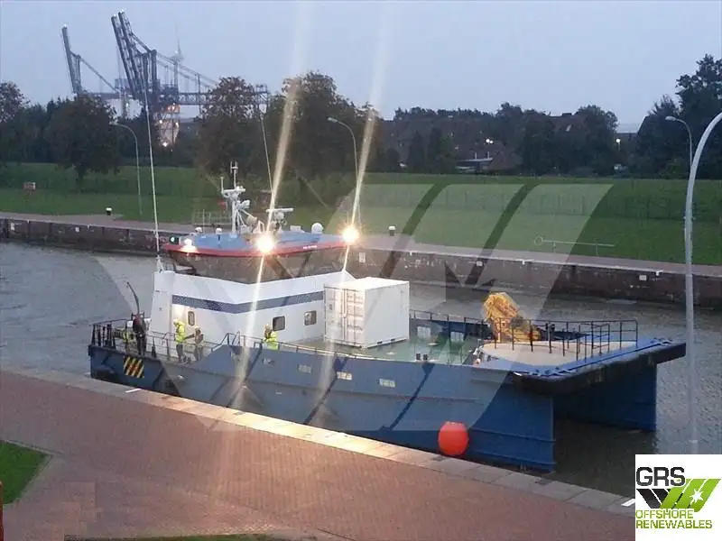 Vėjo jėgainių aptarnavimo laivas parduodamas
