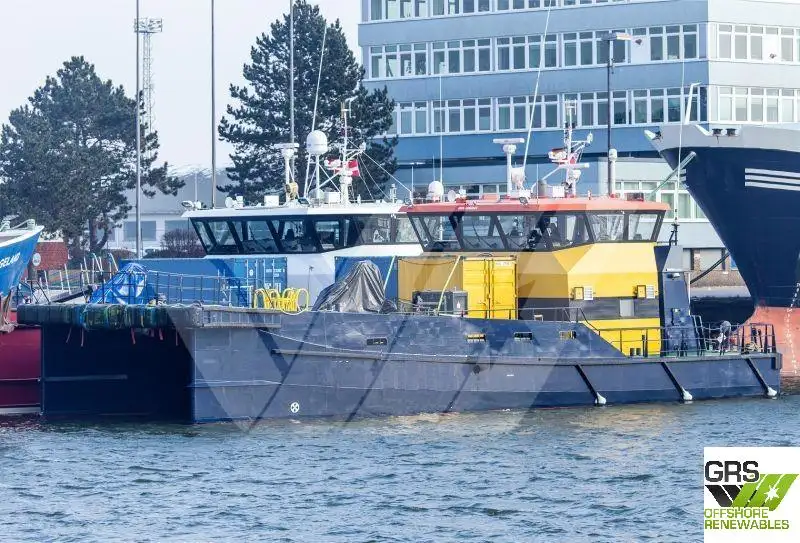 Vėjo jėgainių aptarnavimo laivas parduodamas